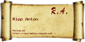 Ripp Anton névjegykártya
